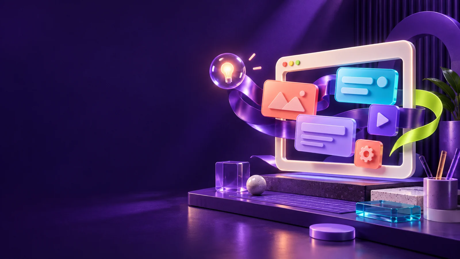 Componentes de uma aplicação ganhando forma em uma interface personalizada